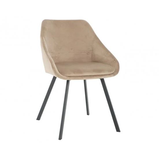 Стул кухонный PEPIO черный каркас/темно-бежевый велюр  1