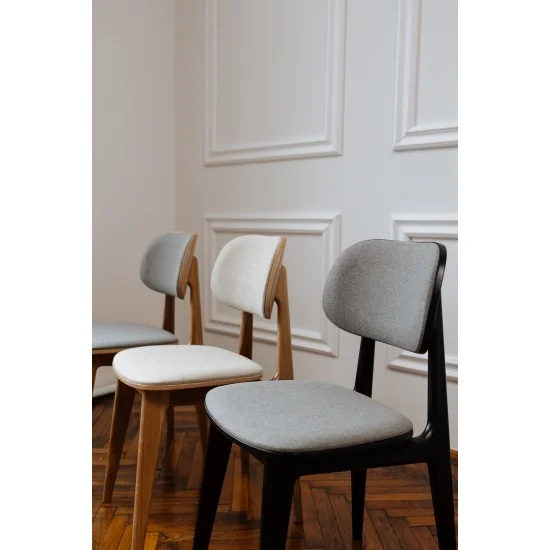 Стул обеденный LULA SOFT Черный каркас / Серая ткань Раш 93  18