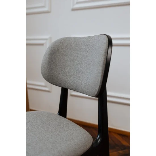 Стул обеденный LULA SOFT Черный каркас / Серая ткань Раш 93  19