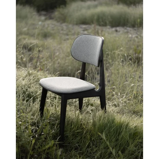Стул обеденный LULA SOFT Черный каркас / Серая ткань Раш 93  2