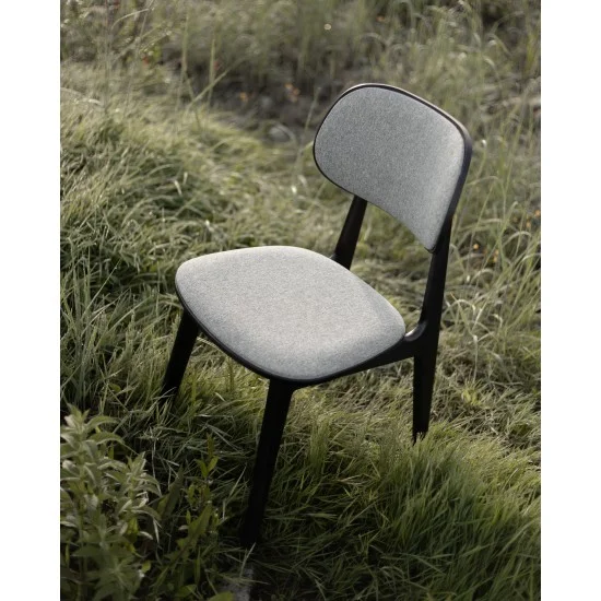 Стул обеденный LULA SOFT Черный каркас / Серая ткань Раш 93  4