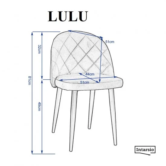 Стул кухонный LULU черный каркас/серый 11