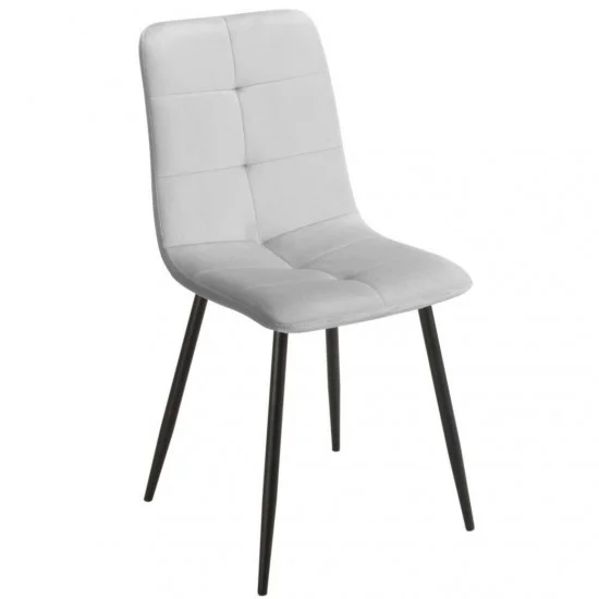 Стілець кухонний NEO чорний каркас/світло-сірий велюр  1