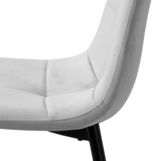 Стілець кухонний NEO чорний каркас/світло-сірий велюр  7