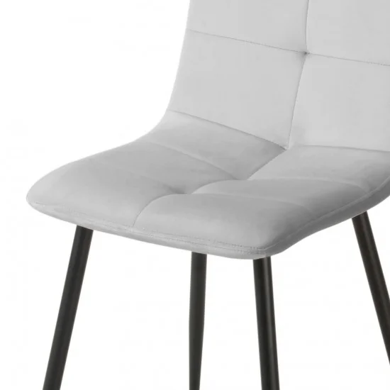 Стілець кухонний NEO чорний каркас/світло-сірий велюр  8