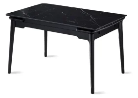 Стол обеденный раскладной BONN CERAMIC 130(180)*80 черный мат/черный каркас