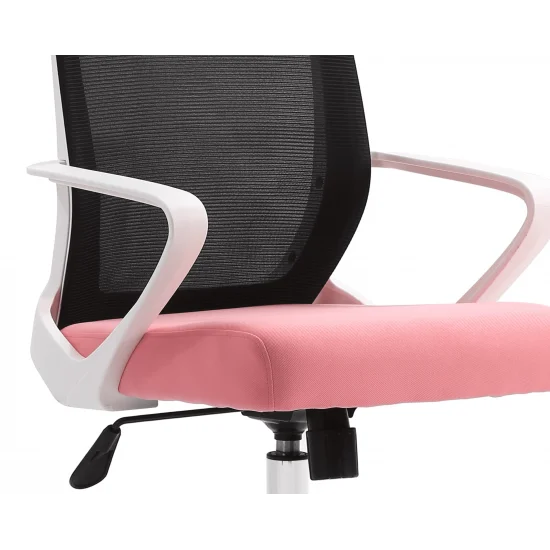 Комп'ютерне крісло DIXY чорне/рожеве/білий каркас 2