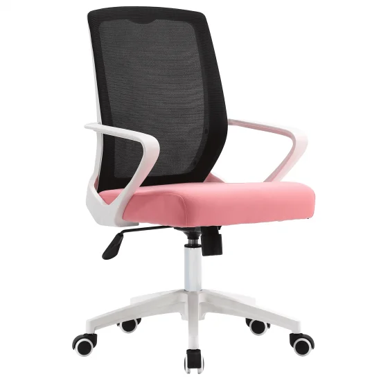 Комп'ютерне крісло DIXY чорне/рожеве/білий каркас 1