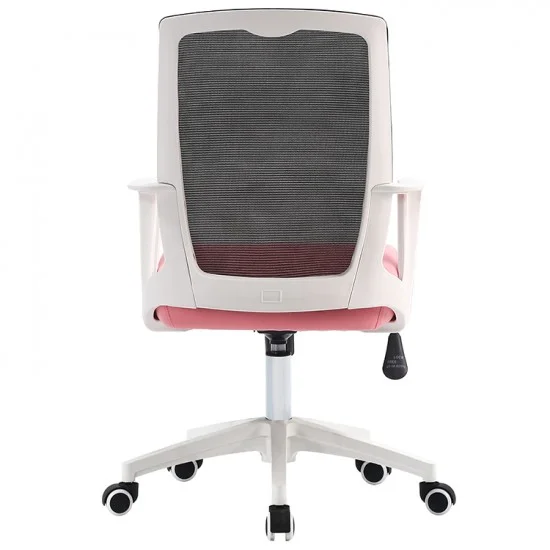 Комп'ютерне крісло DIXY чорне/рожеве/білий каркас 3