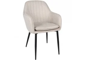 Стілець EMILY чорний каркас/бежева тканина