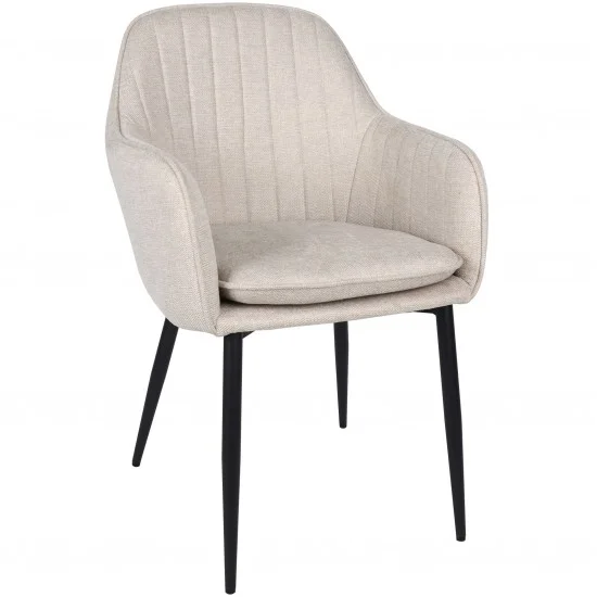 Стілець EMILY чорний каркас/бежева тканина 1