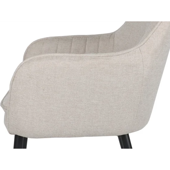 Стілець EMILY чорний каркас/бежева тканина 5