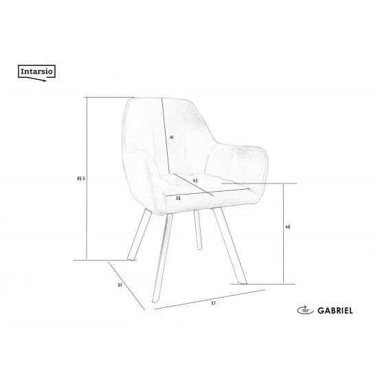 Стул кухонный GABRIEL черный каркас/беж тк. поворот 180° 6