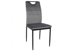 Стул кухонный ALEX черный каркас/серый велюр