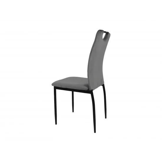 Стул кухонный ALEX черный каркас/серый велюр 3