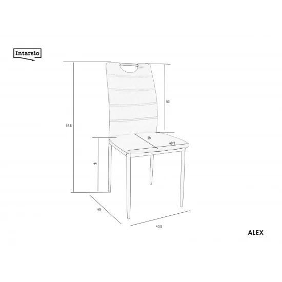 Стілець ALEX чорний каркас/бежевий велюр 6