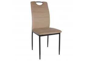 Стілець ALEX чорний каркас/бежевий велюр