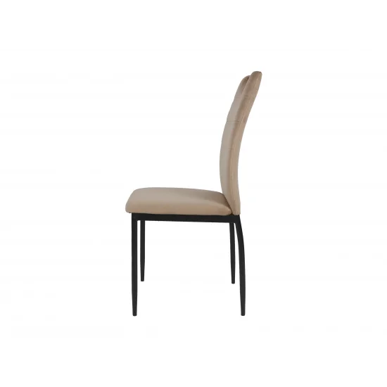 Стілець ALEX чорний каркас/бежевий велюр 3