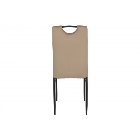 Стілець ALEX чорний каркас/бежевий велюр 2