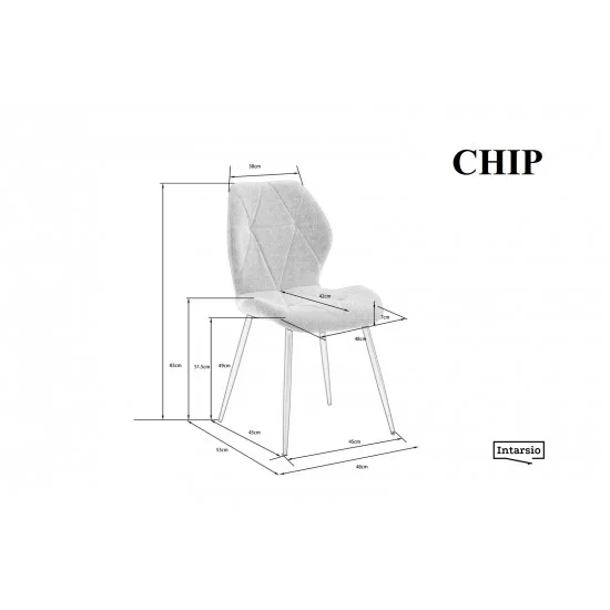 Стул CHIP Черный каркас / Графит тк. 10