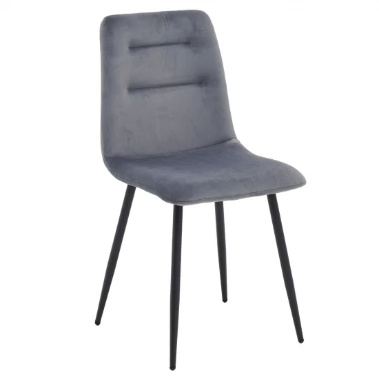 Стул кухонный RUBY Черный каркас / Серый велюр 1