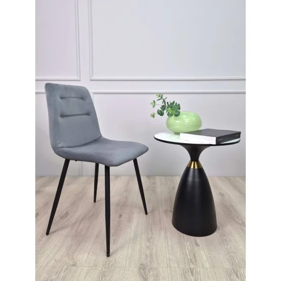 Стул кухонный RUBY Черный каркас / Серый велюр 7