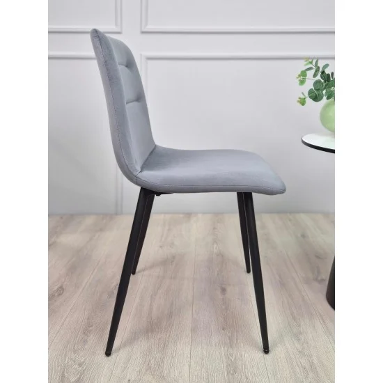 Стул кухонный RUBY Черный каркас / Серый велюр 8