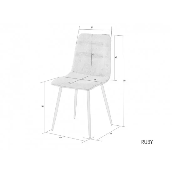 Стул кухонный RUBY Черный каркас / Серый велюр 9