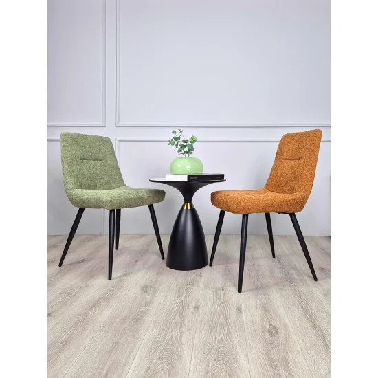 Стілець KIWI Чорний каркас / Теракотова тканина 10