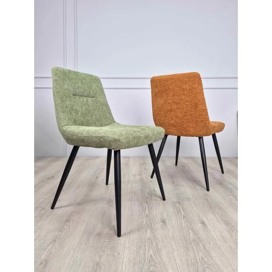 Стілець KIWI Чорний каркас / Теракотова тканина 11