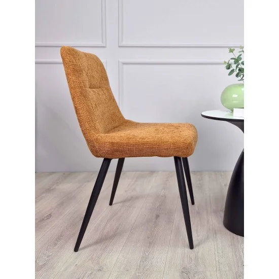 Стілець KIWI Чорний каркас / Теракотова тканина 8
