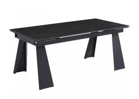 Стол раскладной керамический ARNOLD CERAMIC 180(240)*90 Wic dark grey мат / Черный каркас