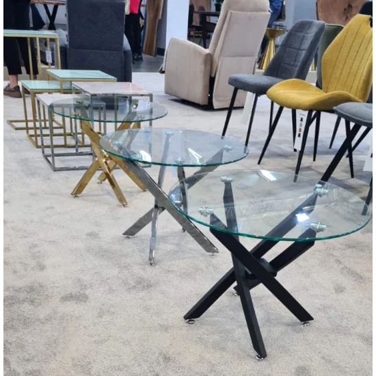 Журнальный столик AGIS A Прозрачный / Золотой Диаметр 60x45 AGISAZL 3