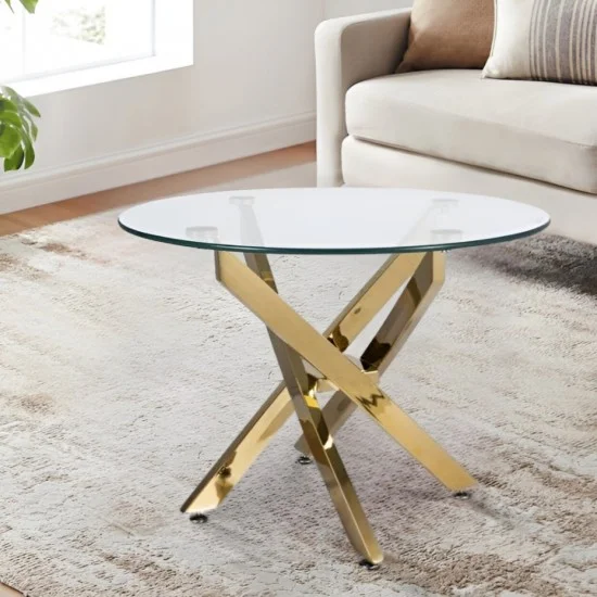 Журнальный столик AGIS A Прозрачный / Золотой Диаметр 60x45 AGISAZL 2