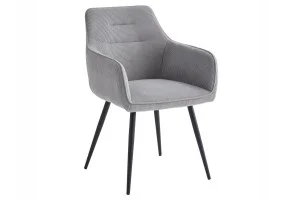 Стілець Ernest Чорний каркас / Світло-сіра тканина вельвет