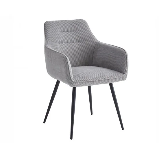 Стілець Ernest Чорний каркас / Світло-сіра тканина вельвет 1