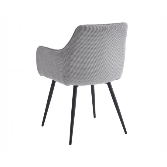 Стілець Ernest Чорний каркас / Світло-сіра тканина вельвет 2