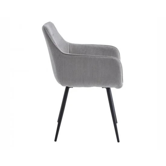 Стілець Ernest Чорний каркас / Світло-сіра тканина вельвет 3