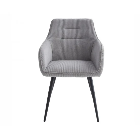 Стілець Ernest Чорний каркас / Світло-сіра тканина вельвет 4