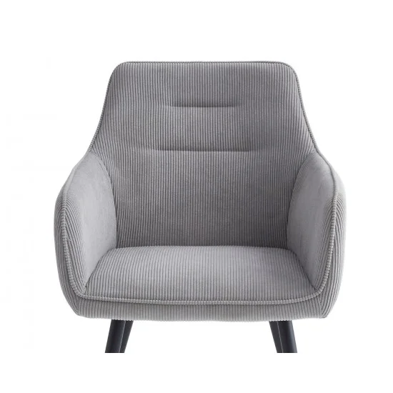 Стілець Ernest Чорний каркас / Світло-сіра тканина вельвет 6