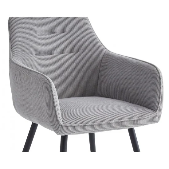 Стілець Ernest Чорний каркас / Світло-сіра тканина вельвет 7