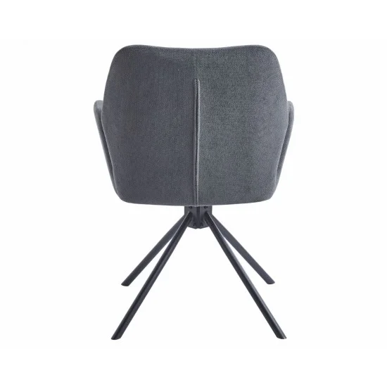 Стілець з обертом 180° DEMI Чорний каркас / Темно-сіра тканина 4