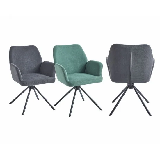 Стілець з обертом 180° DEMI Чорний каркас / Темно-сіра тканина 7