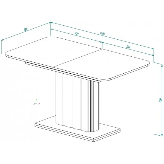 Стол обеденный раскладной LAMAR D/G 80x140(180) Дуб крафт белый / Глиняный серый 8