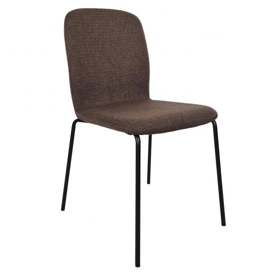 Стілець кухонний NAVY Чорний каркас/Глиняний сірий тканина 1