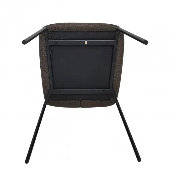 Стілець кухонний NAVY Чорний каркас/Глиняний сірий тканина 8