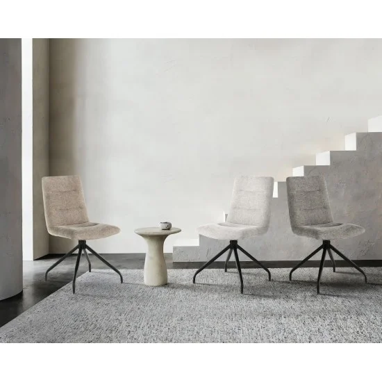 Стул кухонный DAMIR с поворотным механизмом на 180° Черный каркас/Серый ткань 8