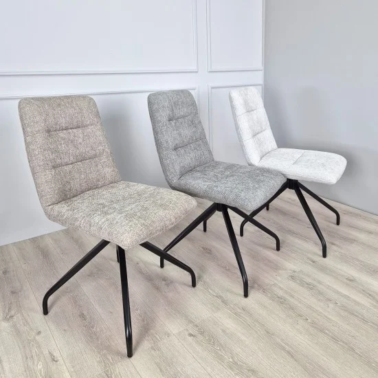 Стул кухонный DAMIR с поворотным механизмом на 180° Черный каркас/Серый ткань 12