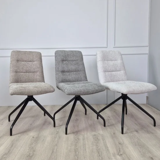 Стул кухонный DAMIR с поворотным механизмом на 180° Черный каркас/Серый ткань 11