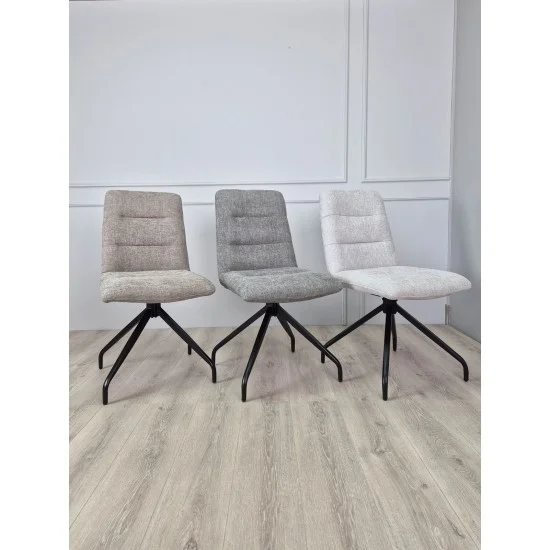 Стул кухонный DAMIR с поворотным механизмом на 180° Черный каркас/Серый ткань 10